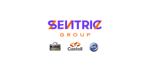 Logos Sentric en 2022 représentant ses sociatés Kirk, Castell et STI (Serv Trayvou Interverouillage)