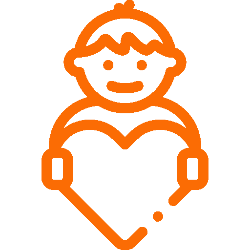 icone du bien être de Sentric, couleur orange