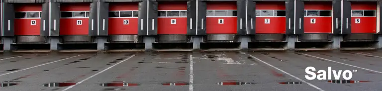 view of loading bay in the rain