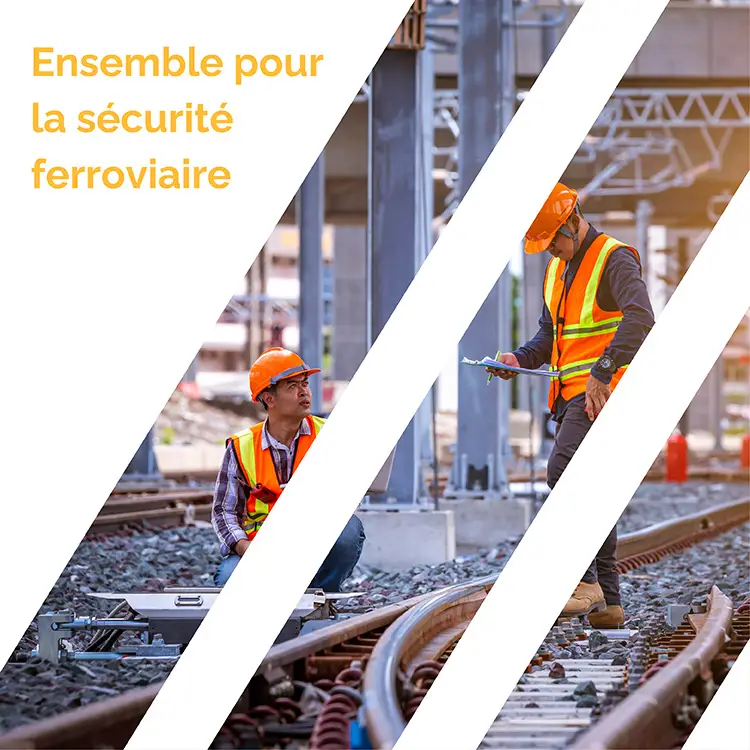 &Eacute;quipe de maintenance ferroviaire s&eacute;curise les chemins de fer
