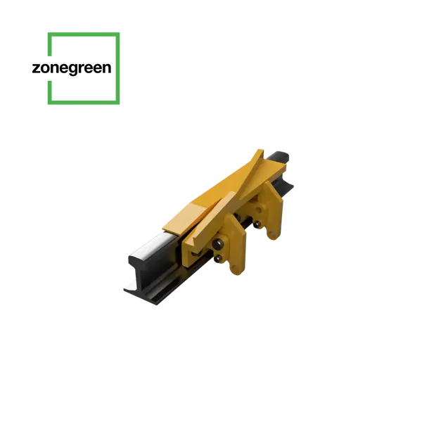 Zonegreen manual folding derailer for rail depot vehicle protection at low speeds up to 8mph