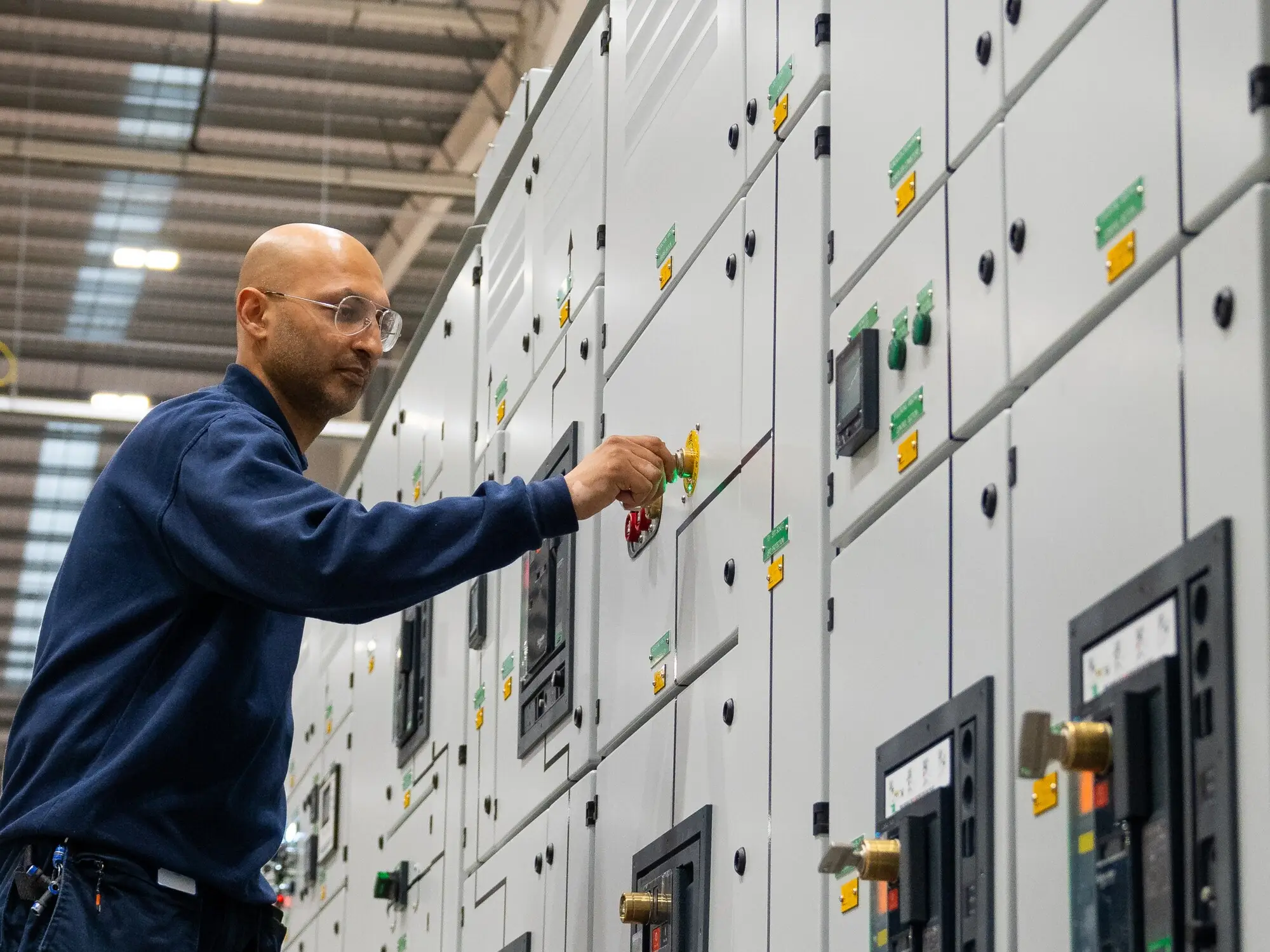 Arnord Mardix employee using a Castell trapped key interlock system in a switchgear application