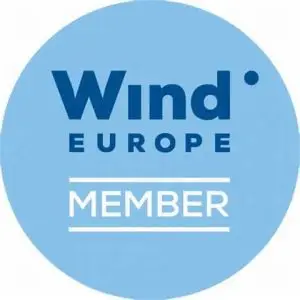 Logo de l'organisation Wind Europe, sp&eacute;cialiste de l'&eacute;nergie &eacute;olienne