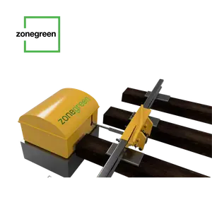 Zonegreen powered derailer for rail depot personnel protection against unauthorised vehicle movements