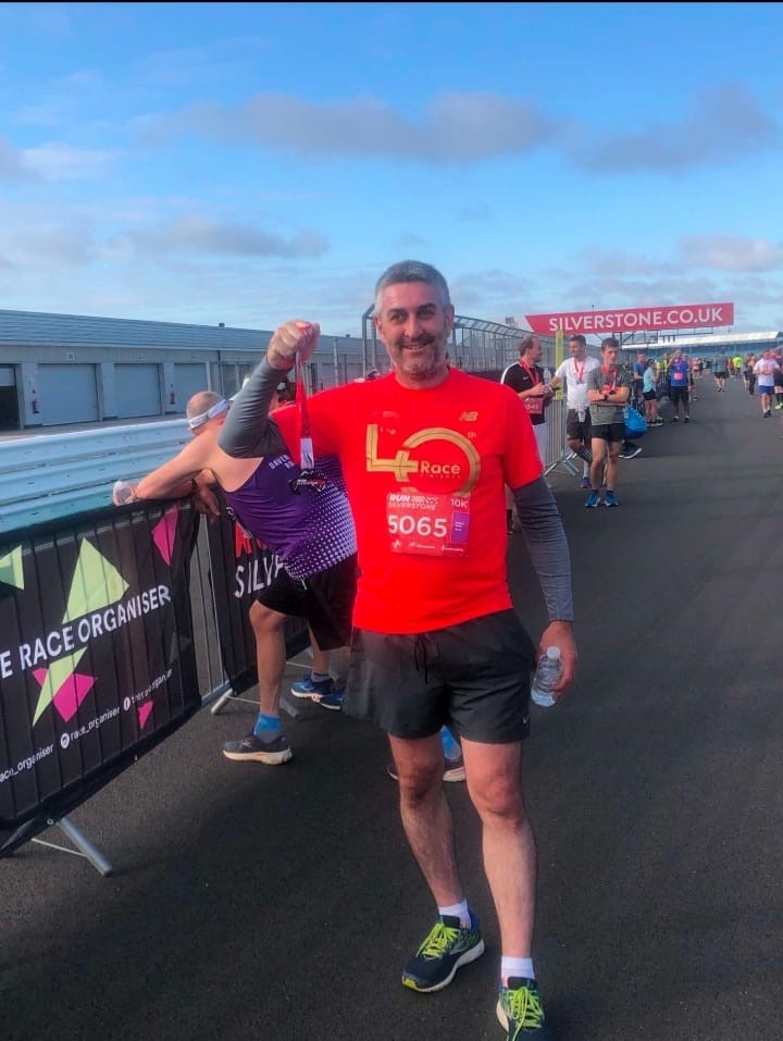 Iain at the Silverstone half marathon