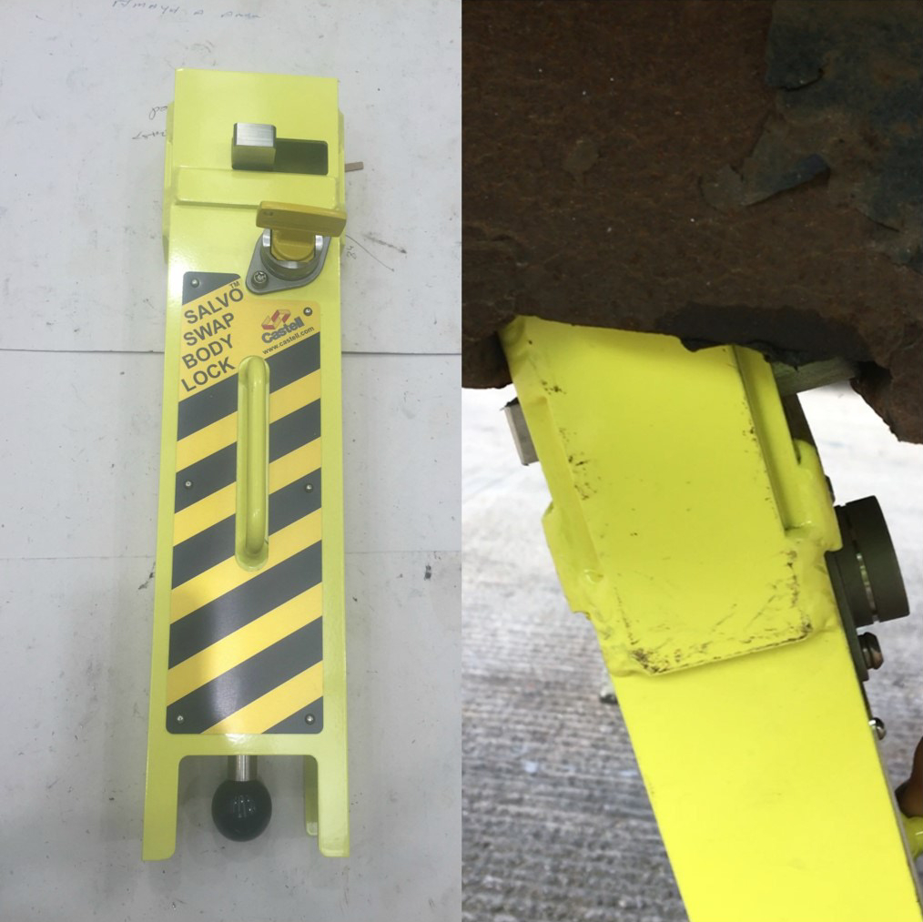 Swap Body Lock installed on coupling point